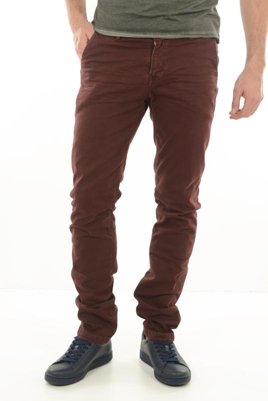 Lee Cooper Garven - Chino Fuselé Stretch Bordeaux Homme