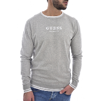Guess Pull Gris Aaron Col En Arrondi M0gr07