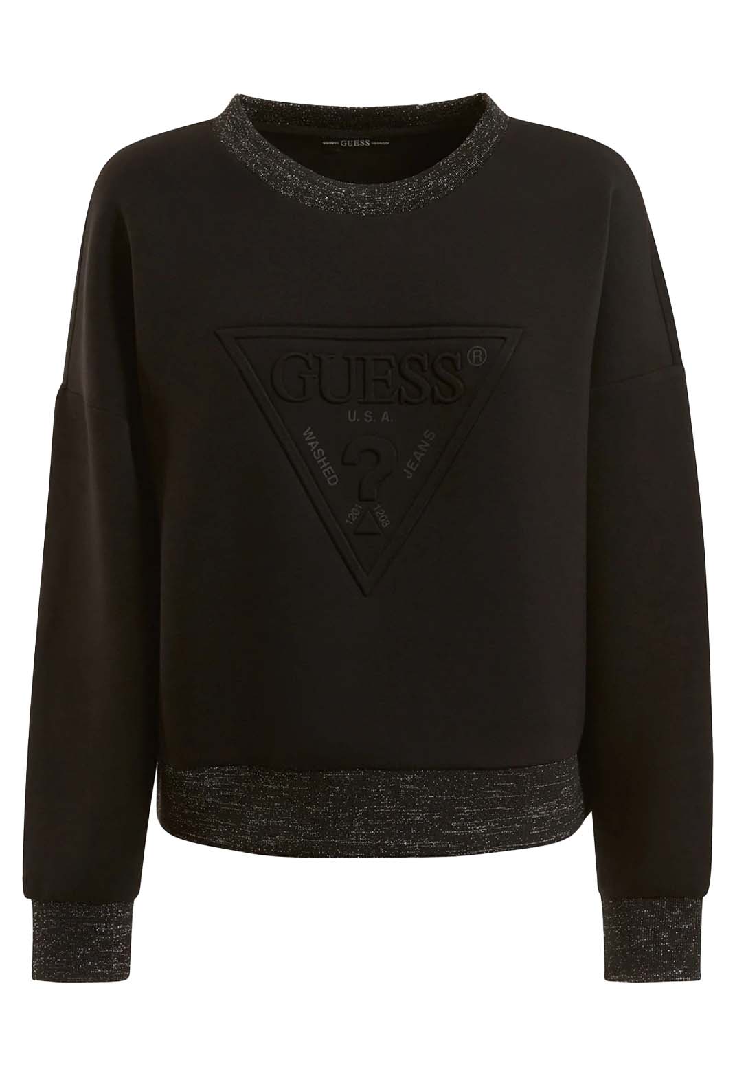 Pull noir uni Guess - W1bq04 Femme