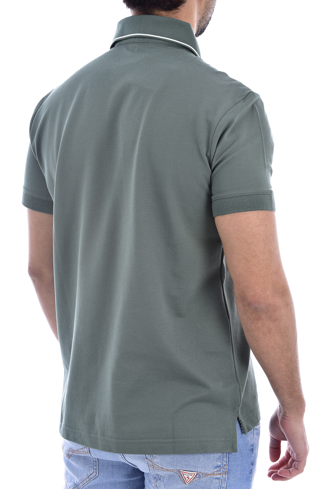 Polo vert stretch pour homme à manches courtes EA7 211804