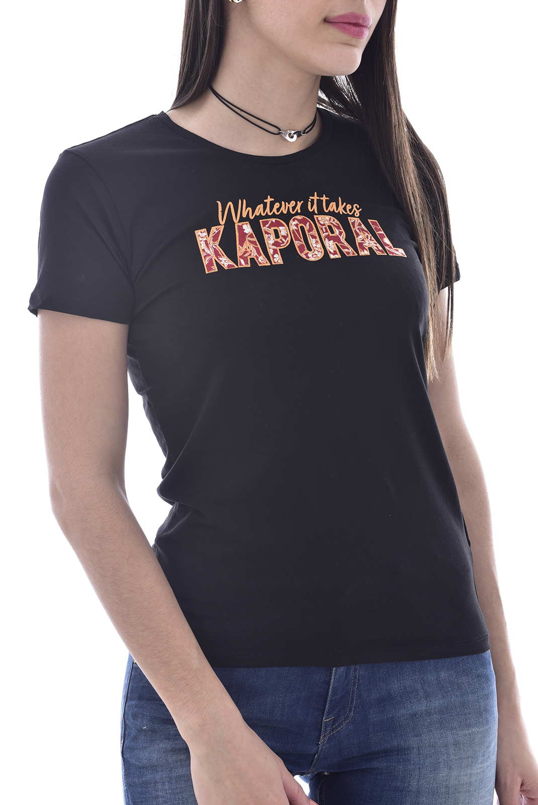 Tee-shirt noir à manches courtes Kaporal - Penin