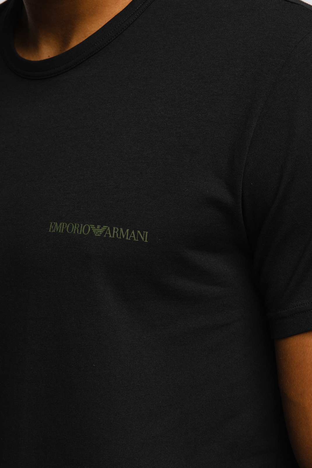 Emporio Armani Pack De 2 Tee-shirt  Noir Uni Col Rond 111267 0a717