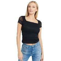 Tee-shirt en dentelle noir nadide Guess - W1rp25