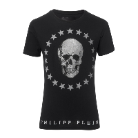 Tee-shirt noir en coton homme - Philipp Plein Hm341068 Coleman