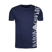  T-shirt bleu manches courtes Emporio Armani - 211831