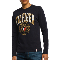  Tee-shirt pour homme - Bleu à manches longues Tommy Hilfiger - Mw0mw14324