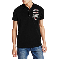 Diesel Polo Noir En Coton T-yoles Manches Courtes