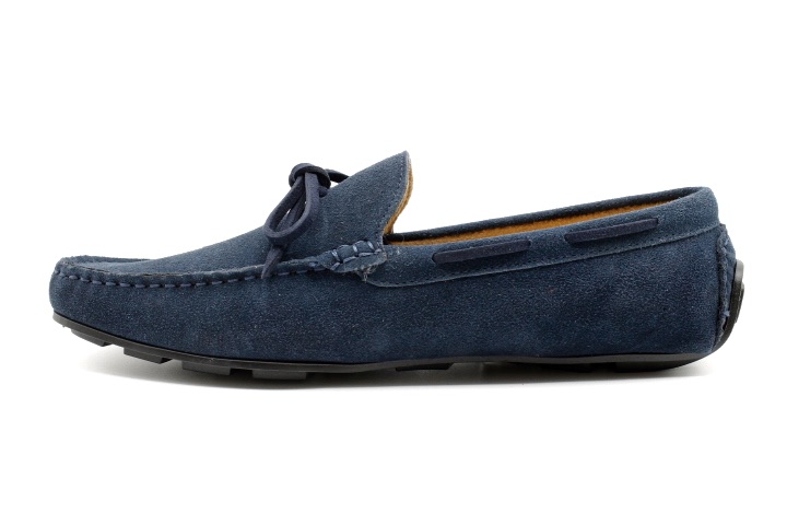 Mocassins bleu daim cuir intégrale pour homme