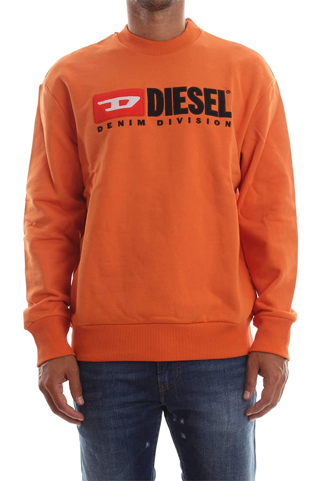 Diesel Pull Orange À Manches Longues S-crew 