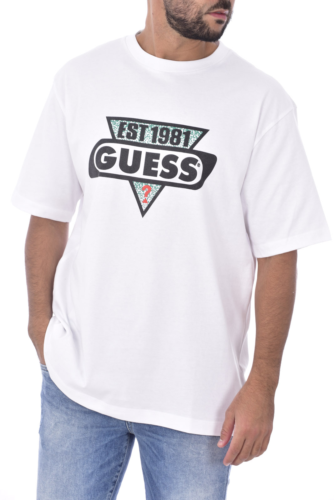 Tee-shirt blanc regular homme  Guess - M0gi95