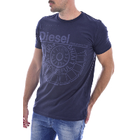 Tee-shirt Bleu Manches Courtes 00s6fh Ballock Diesel