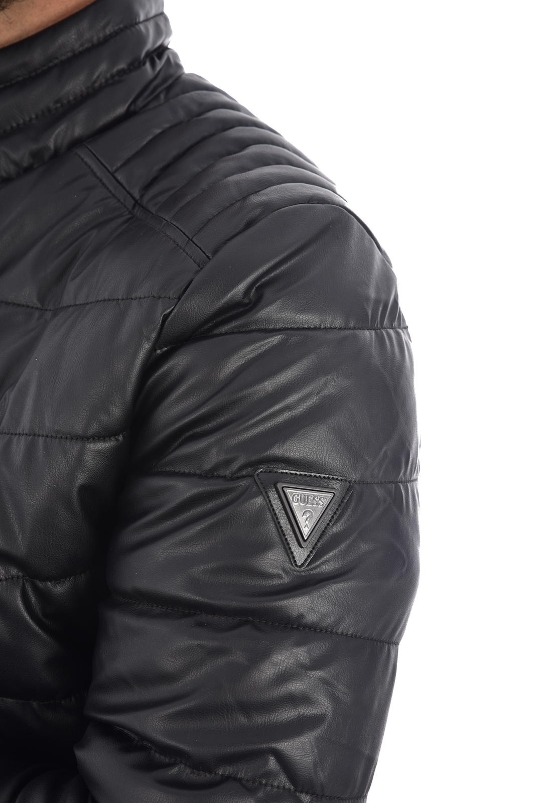 Guess Blouson Noir En Simili Cuir Wabc0