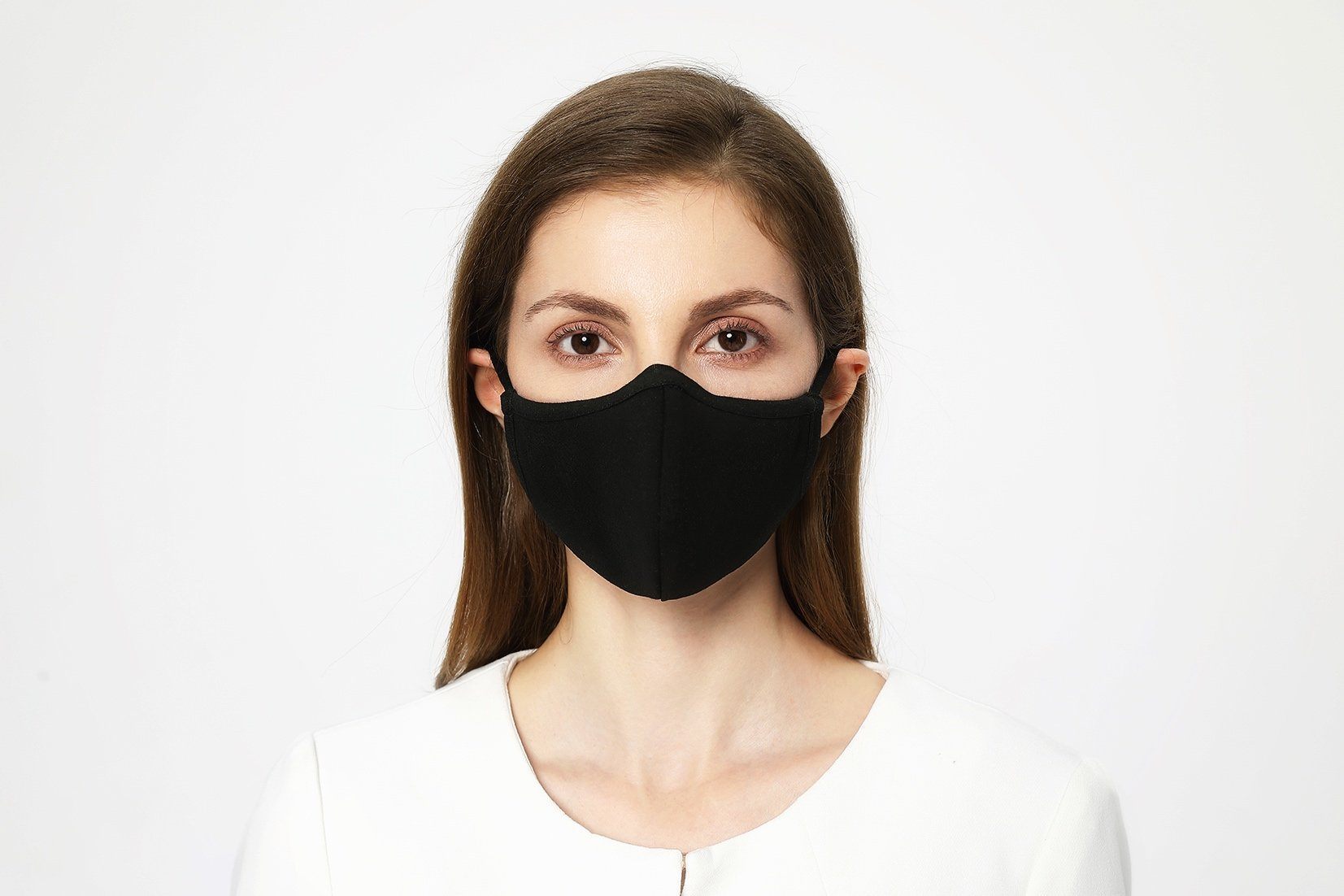 &#127467;&#127479; Lot de 10 Masques Barrière Lavable 100% Coton / Positive Noir réglable Unisex