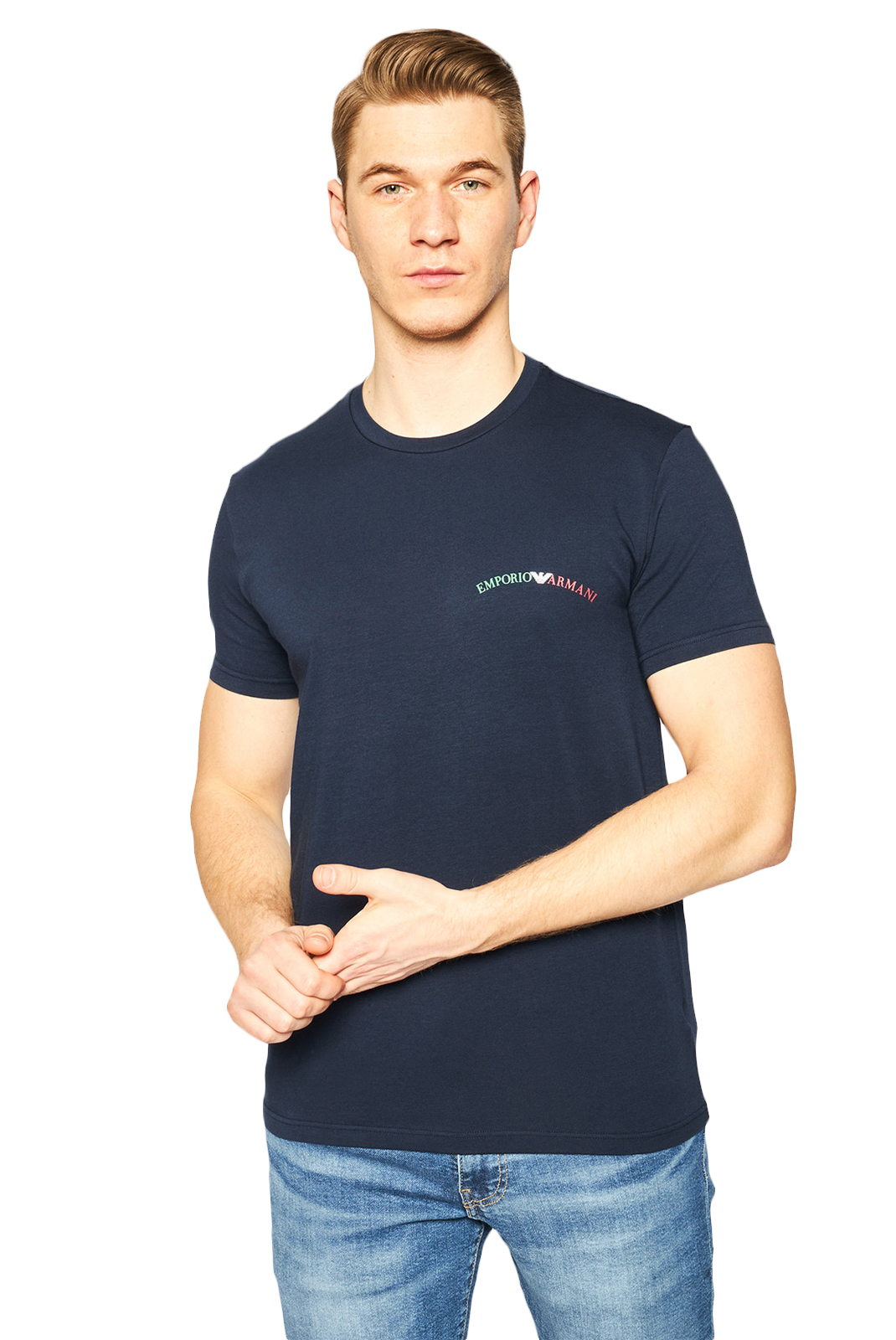 Emporio Armani Tee-shirt Bleu Marine à manches courtes 110853 0p510 