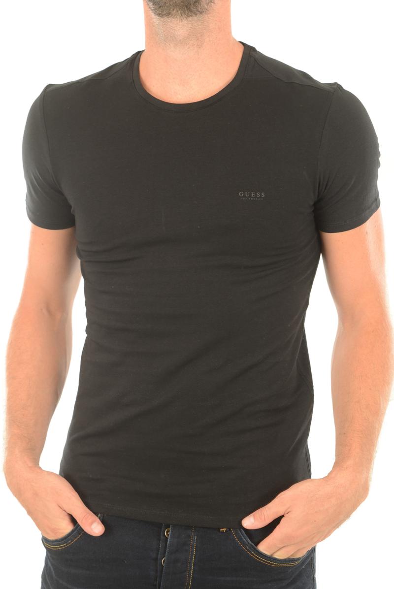 T-Shirt noir stretch homme - Guess M73i56 