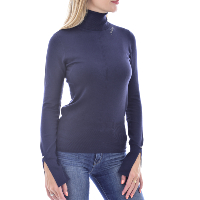 Pull bleu avec col roulé pour femme Guess - W0br1r 