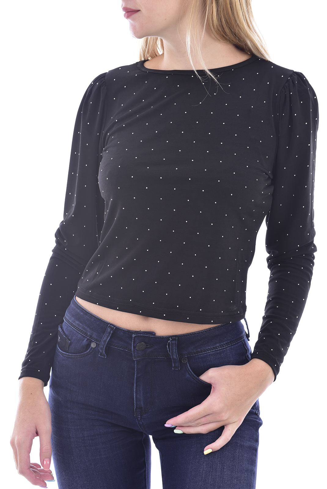 Top noir stretch manches longues Guess - W0bp96