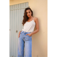 Jeans bleu taille haute vas denim - femme