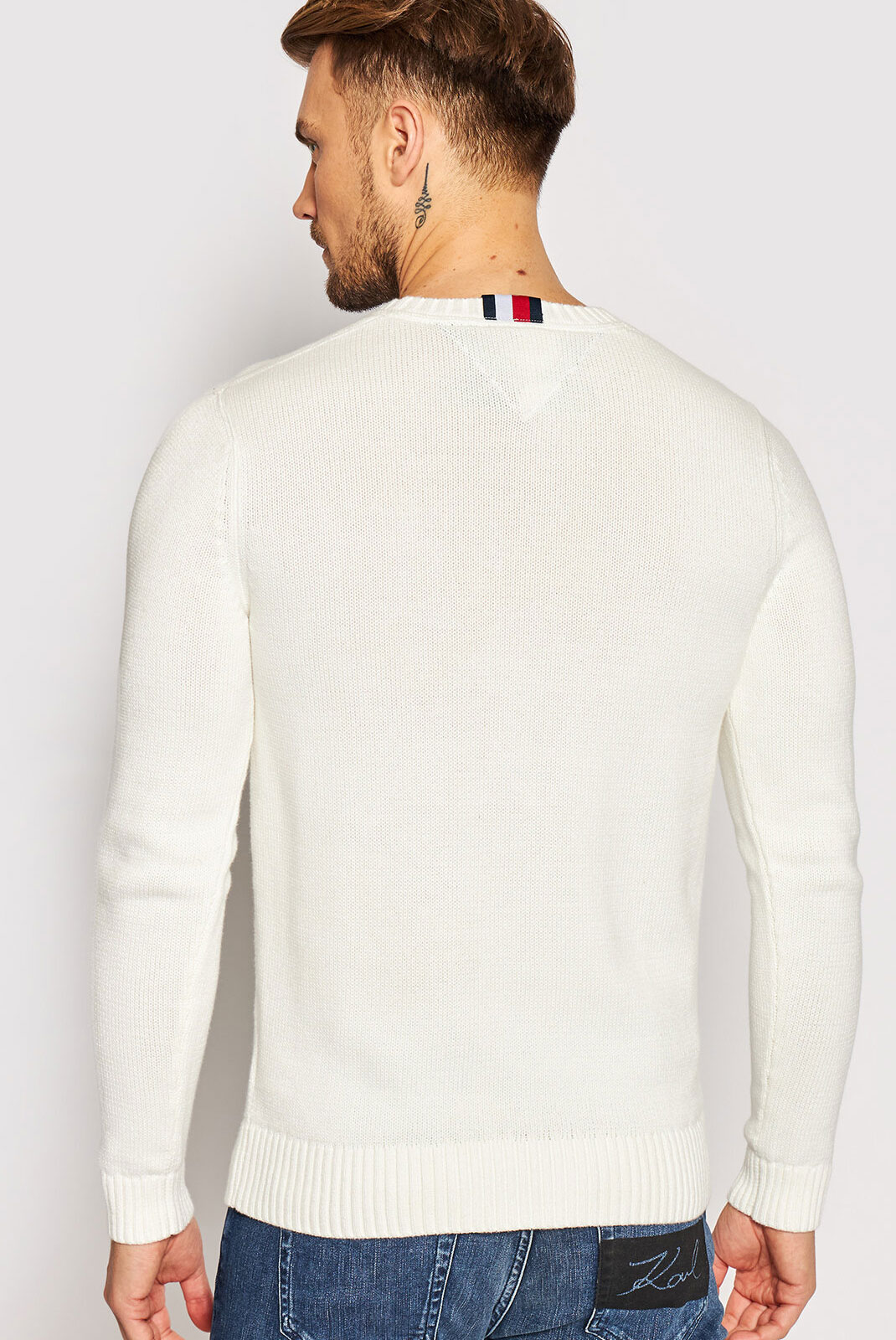 Pull blanc regular pour homme Tommy Hilfiger-  Mw0mw15456