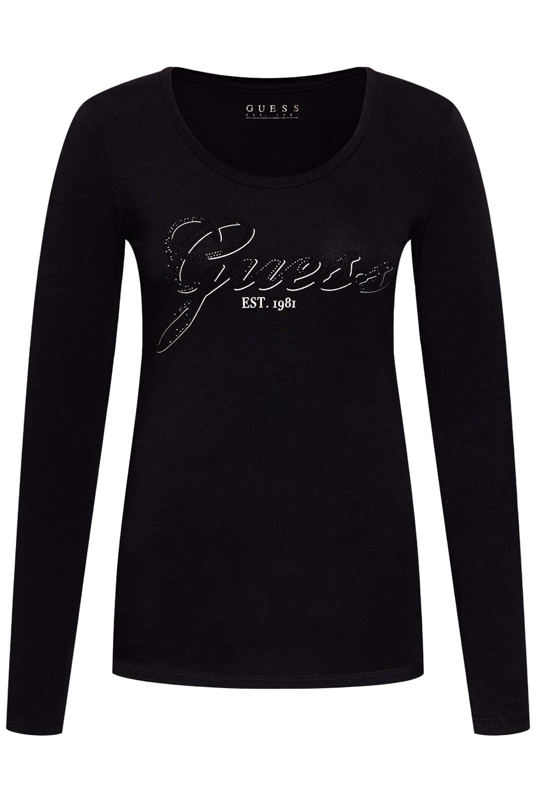 T-shirt à manches longues noir femme - W1yi90 - Guess