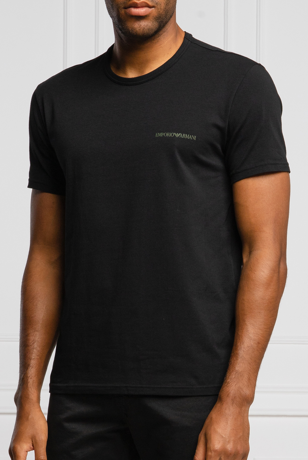 Emporio Armani Pack De 2 Tee-shirt  Noir Uni Col Rond 111267 0a717