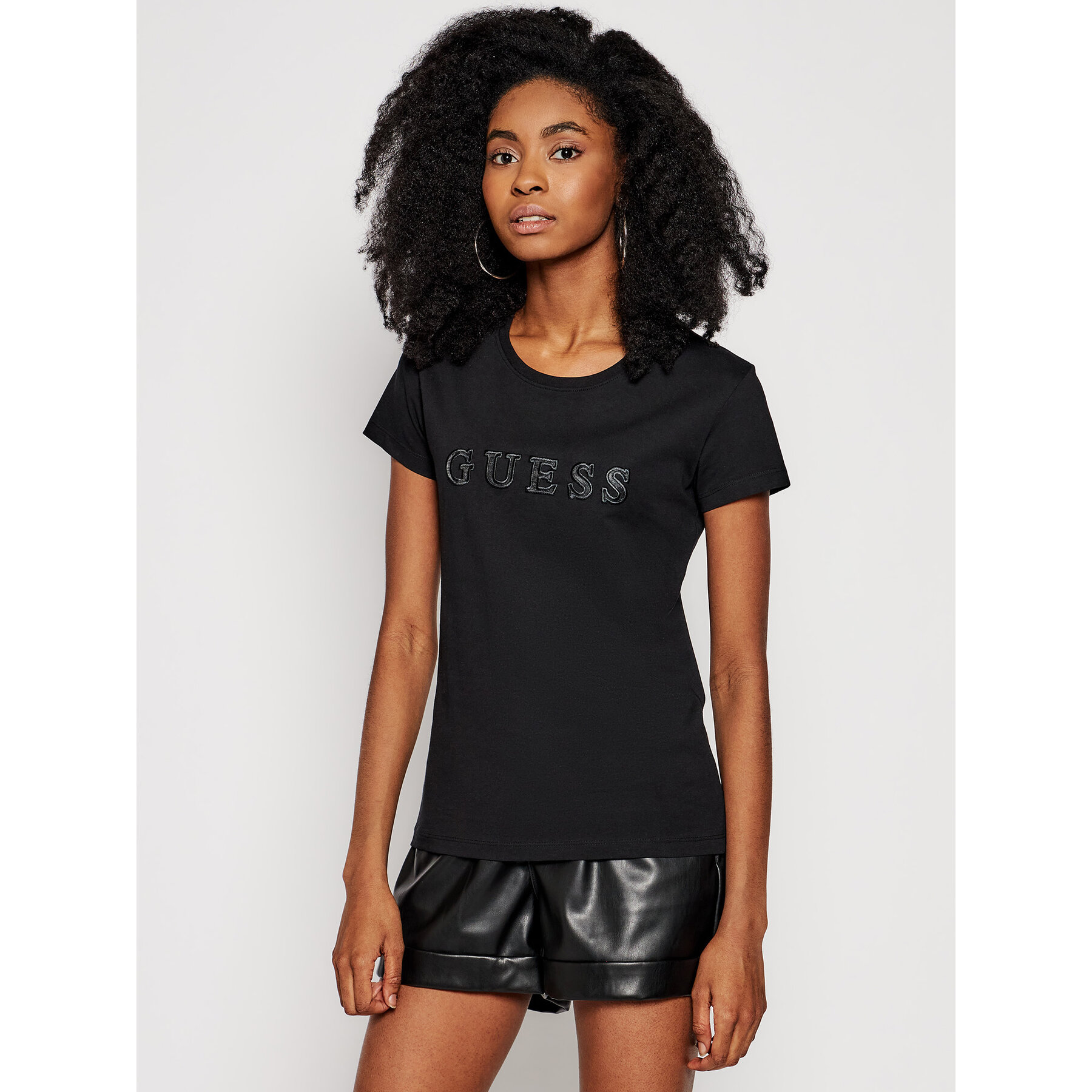 Tee-shirt noir O1ga05 Guess - Femme