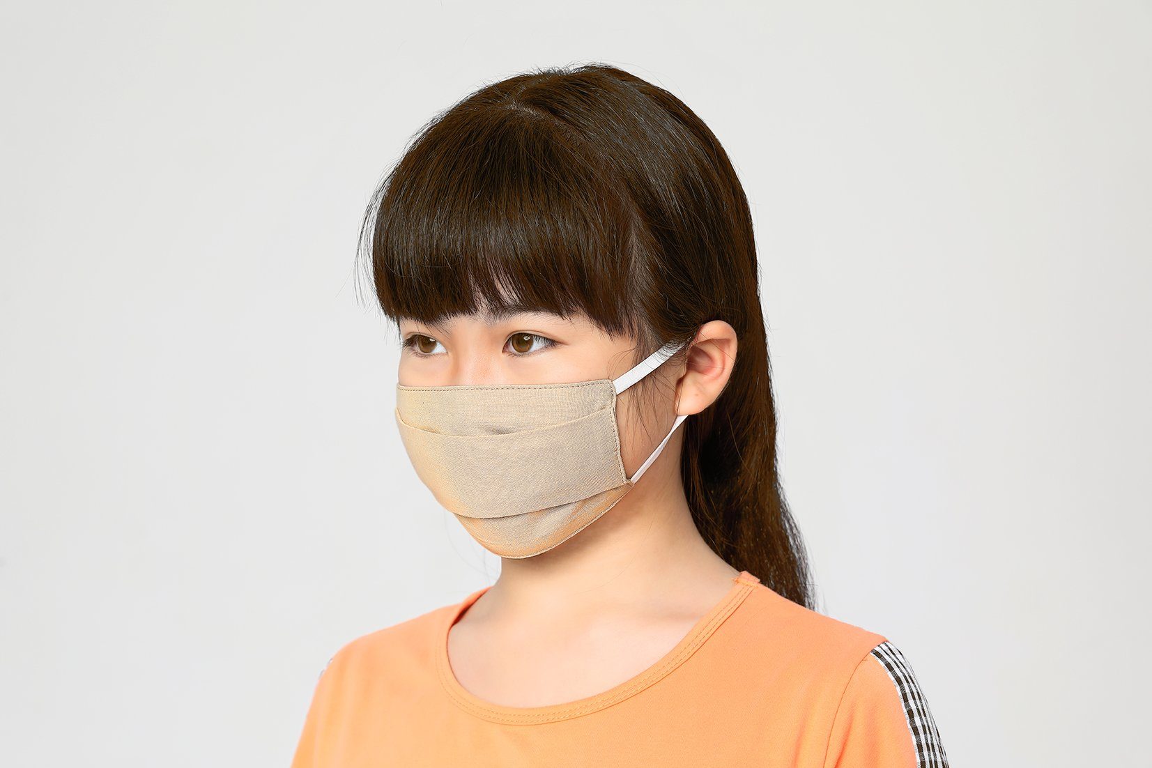 &#127467;&#127479; Masque Barrière Norme Française Afnor - Masque Enfant Beige 6/11ans 