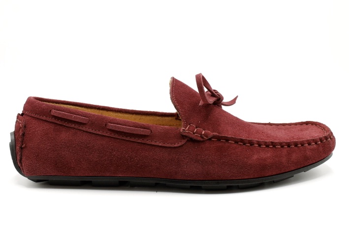 Mocassins bordeaux en cuir pour homme 