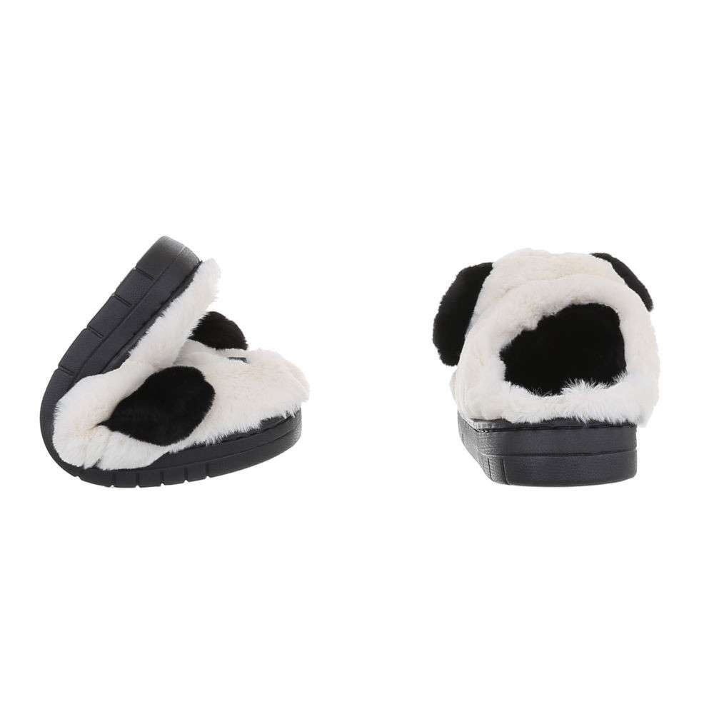 Pantoufles / Chaussons Chien Fantaisie Noir Et Blanc 
