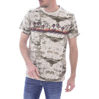 Tee-shirt beige avec imprimé Guess - M1gi55