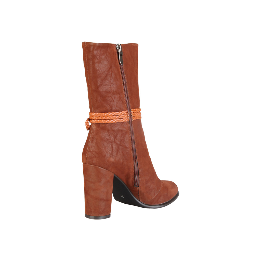 V1969 Bottines Marron Clervie À Talon