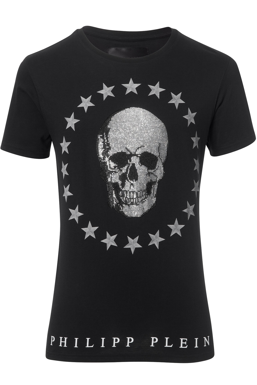 Tee-shirt noir en coton homme - Philipp Plein Hm341 Coleman PRIX FOU