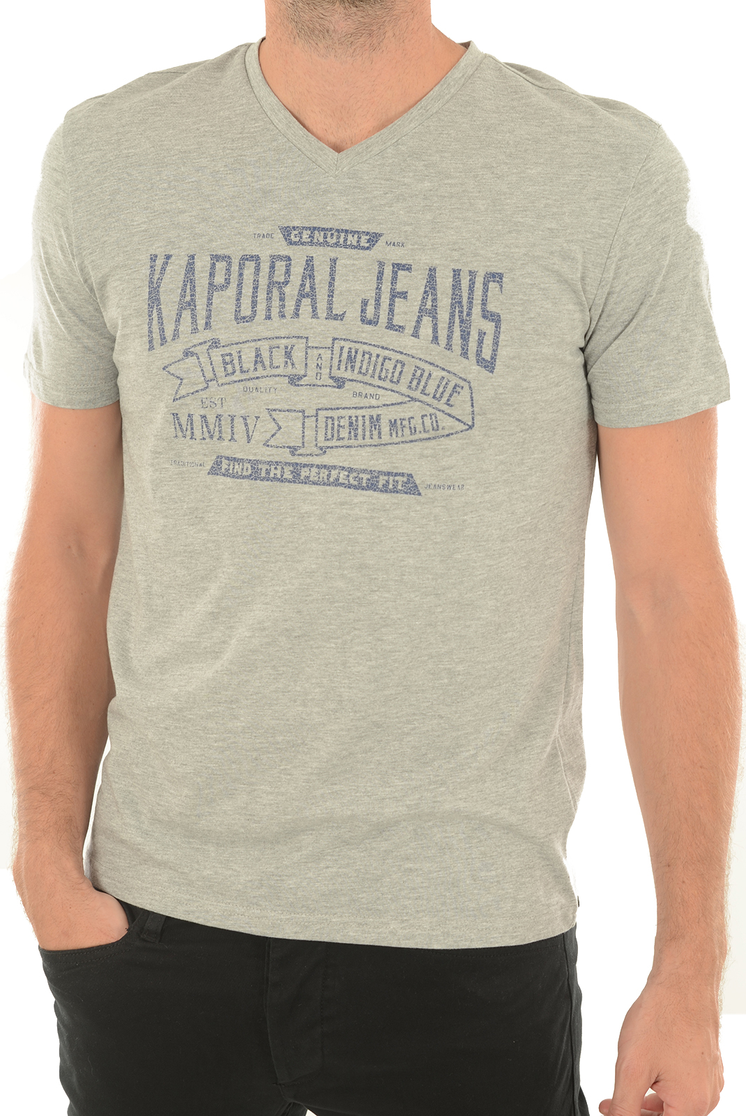 Tee-shirt Gris Col En V Kaporal Jeans Maker