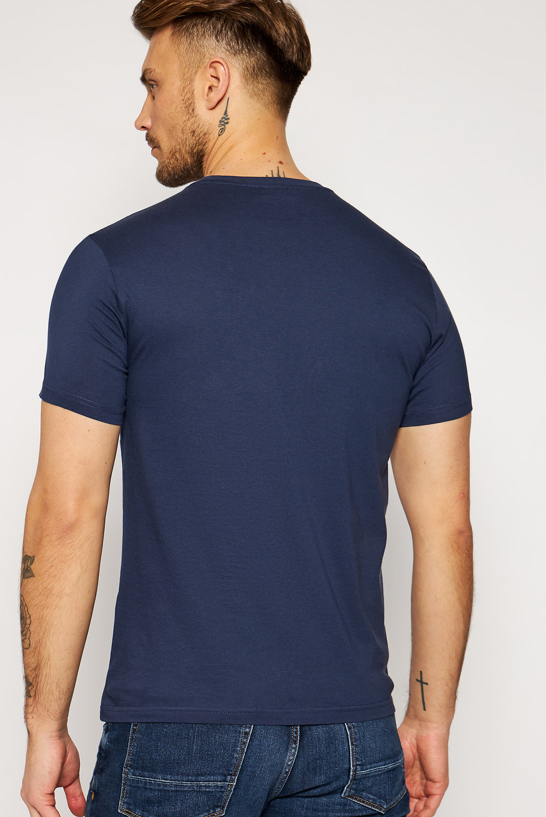  T-shirt bleu manches courtes Emporio Armani - 211831