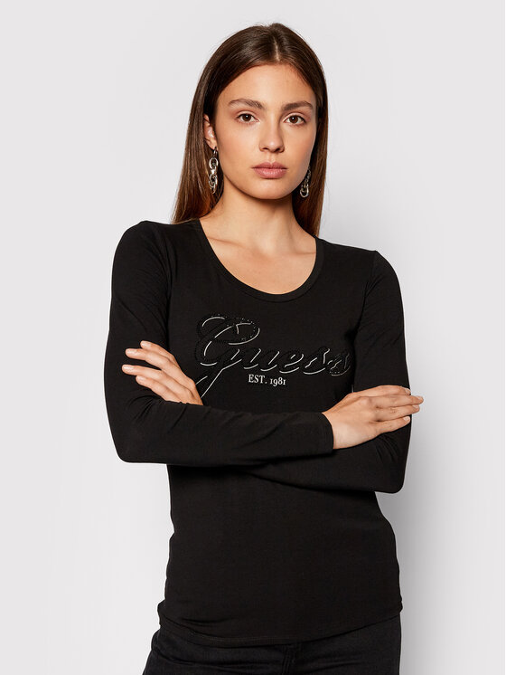 T-shirt à manches longues noir femme - W1yi90 - Guess