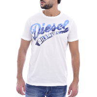 Tee-shirt blanc  col rond Diesel homme - Oocy1l Wild