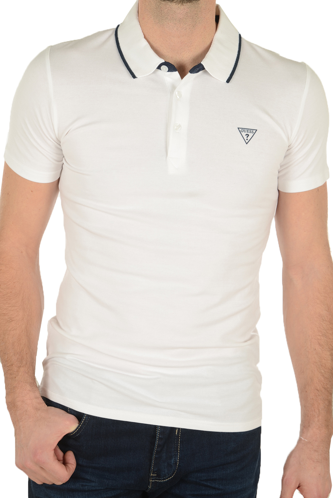 Polo blanc Homme - Guess M72p60