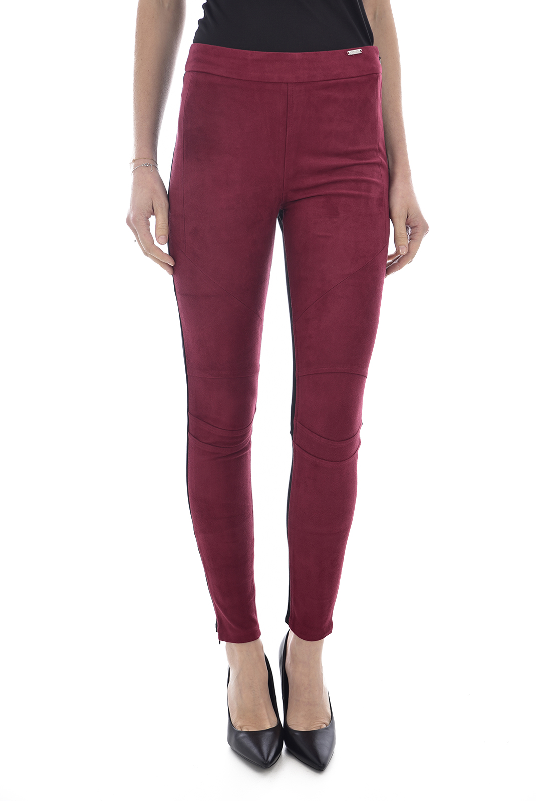 Pantalon rouge taille haute femme - Guess W81b02