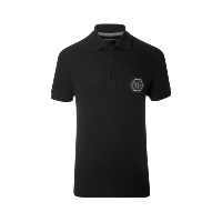 Polo noir en coton pour homme Philipp Plein - Mtk0873 Pjy002n