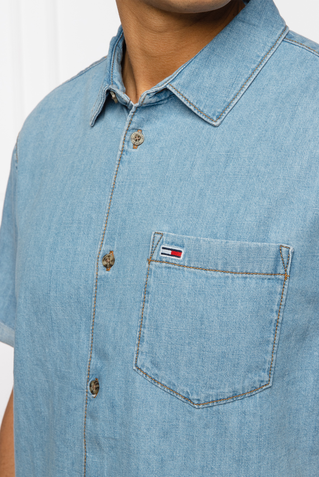 Chemise bleu denim homme Tommy Jeans - Dm0dm10880