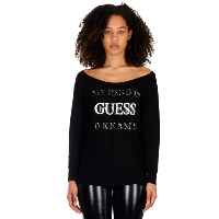 Pull noir strass pour femme - Guess W92r56