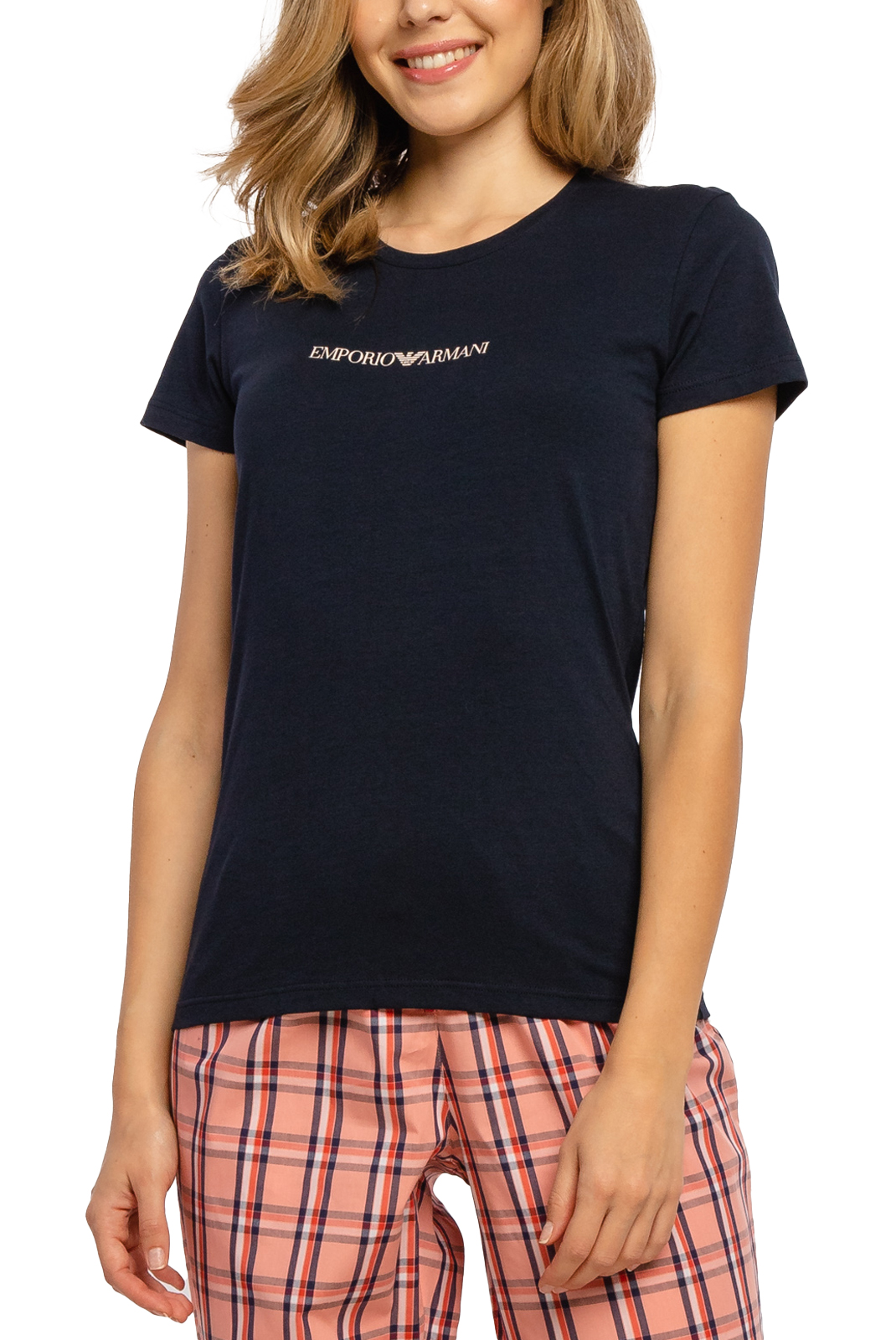 Tee-shirt slim fit bleu Emporio Armani - 163139 femme