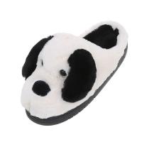 Chaussons fantaisie chien noir & blanc 