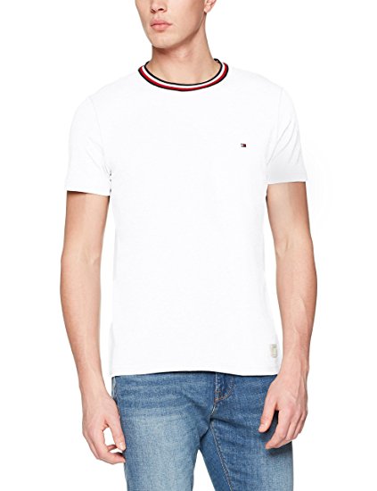 Tee-shirt blanc uni en coton homme - Tommy Hilfiger