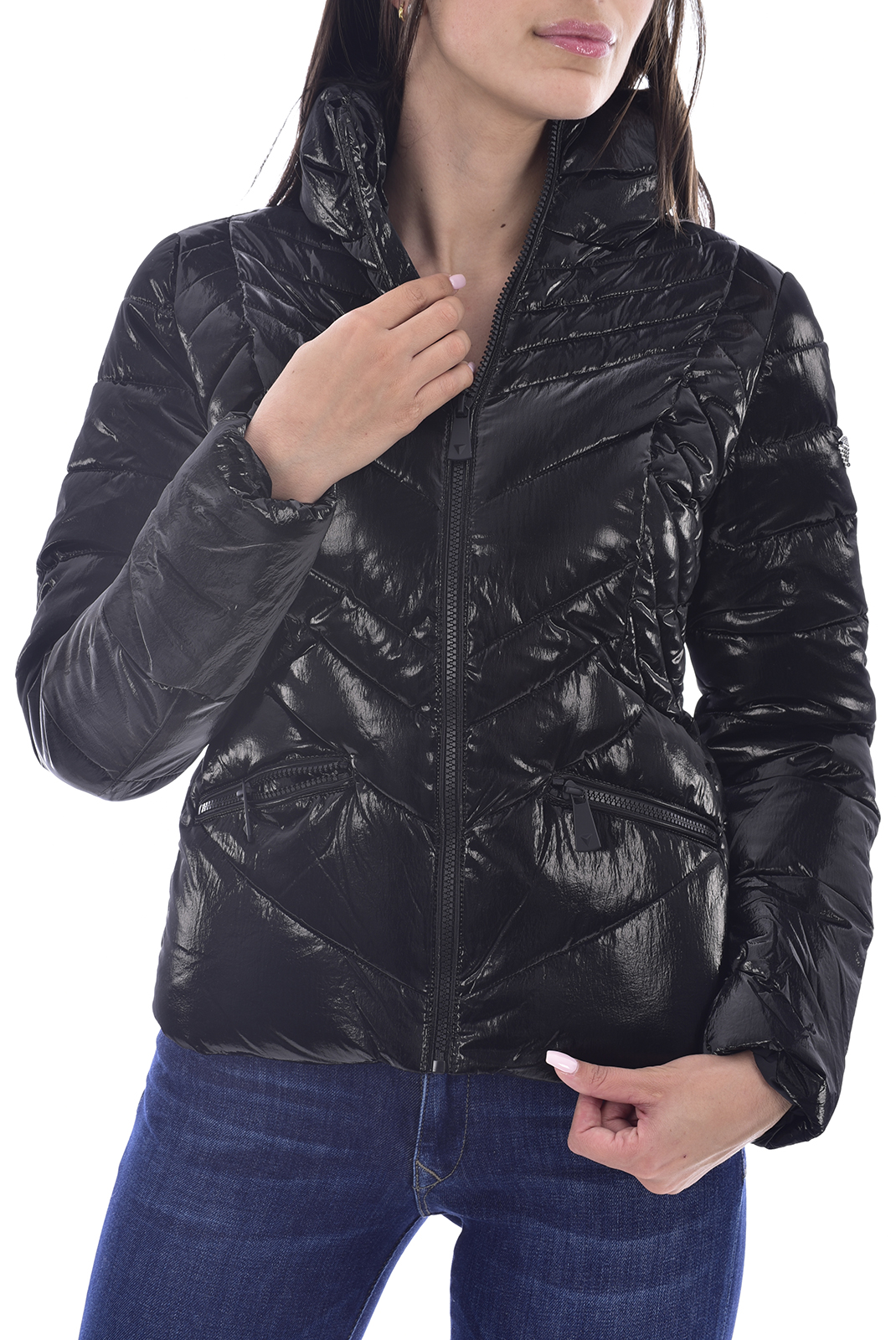 Guess Jeans Doudoune Noir Regular Fit W0bl0d Wdh20 