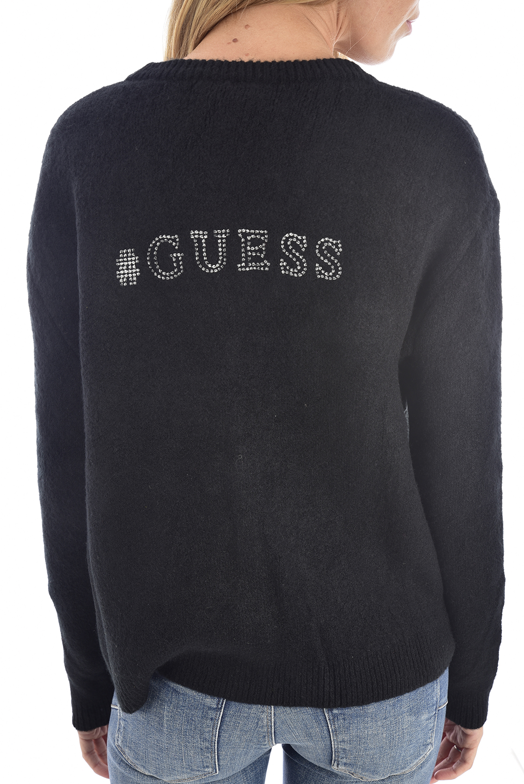 Gilet noir chaud d'hiver - dos brodé pour femme - Guess O94r04z1u30