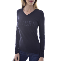 Guess Tee-shirt Manches Longues Bleu  Col V W0gi24