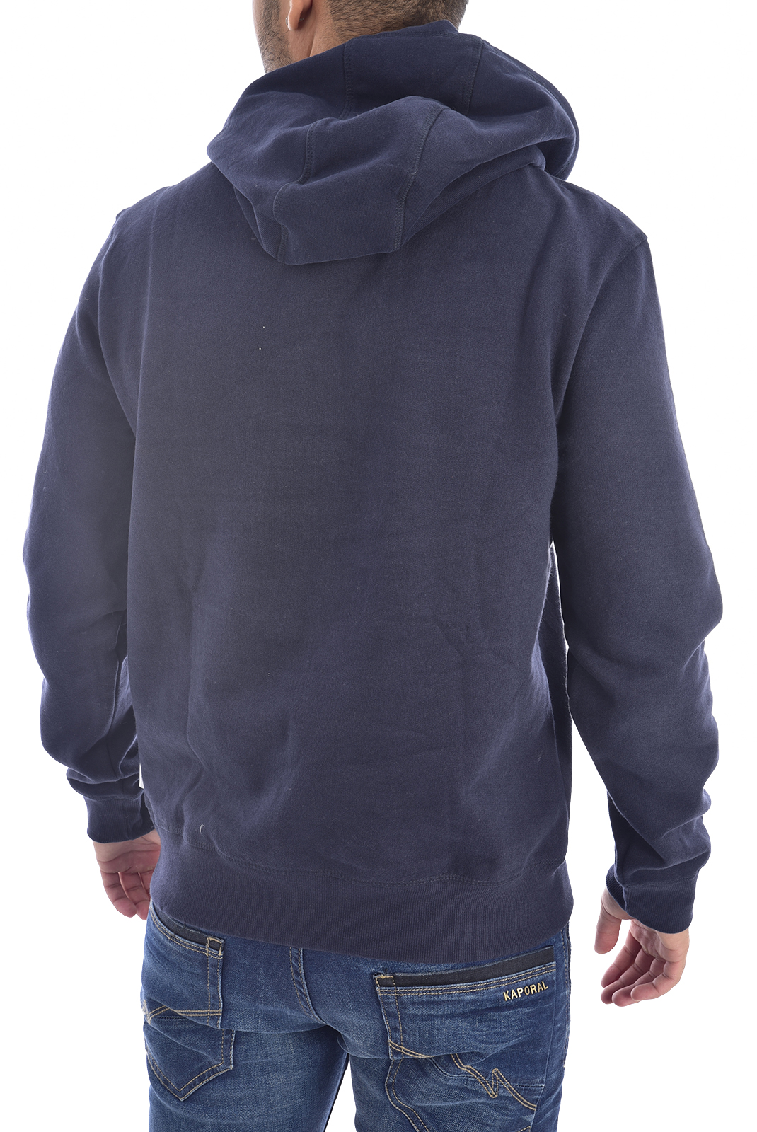 Kaporal Sweat Bleu À Capuche Goslo Printé Relief