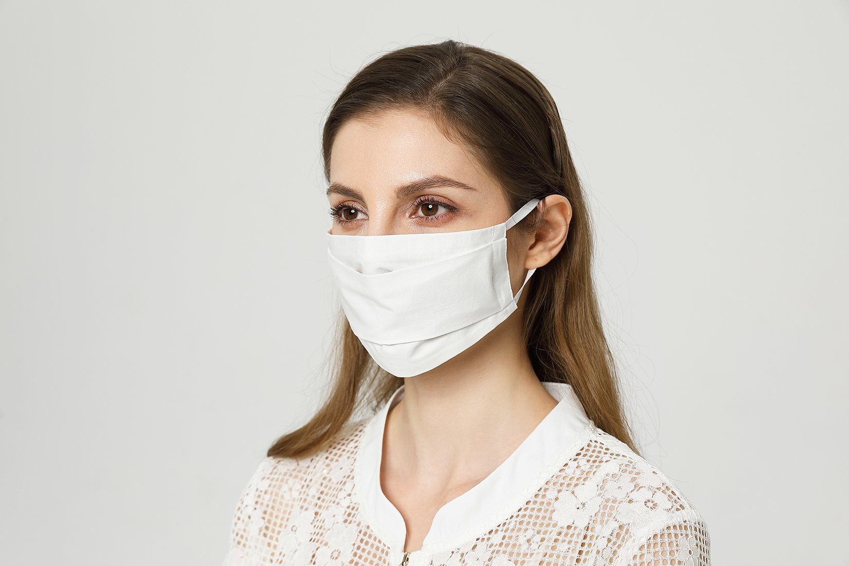 &#127467;&#127479; Masque Barrière Tissu - Lavable Blanc Écru Norme Afnor France 