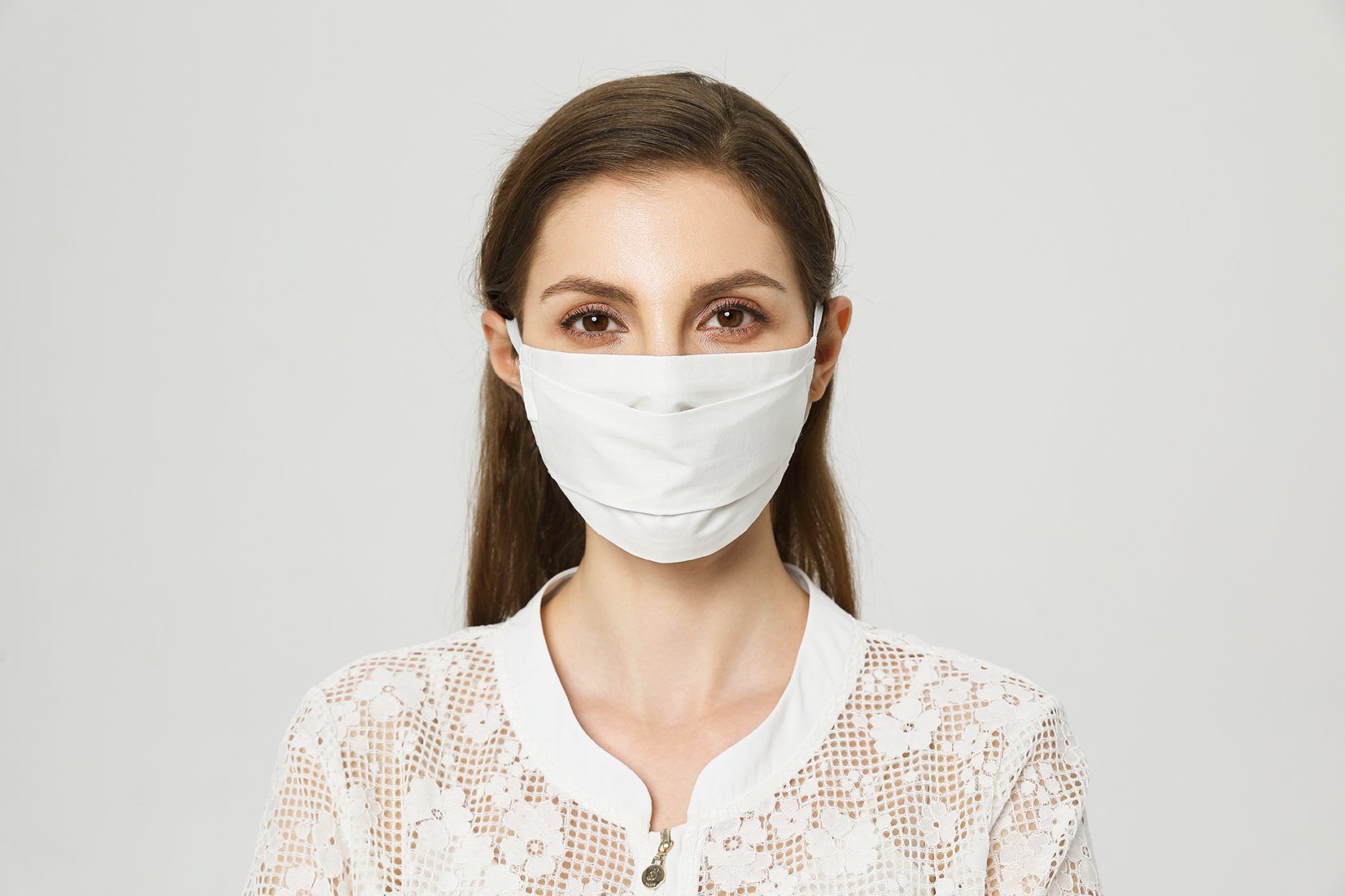 &#127467;&#127479; Masque Barrière Tissu - Lavable Blanc Écru Norme Afnor France 